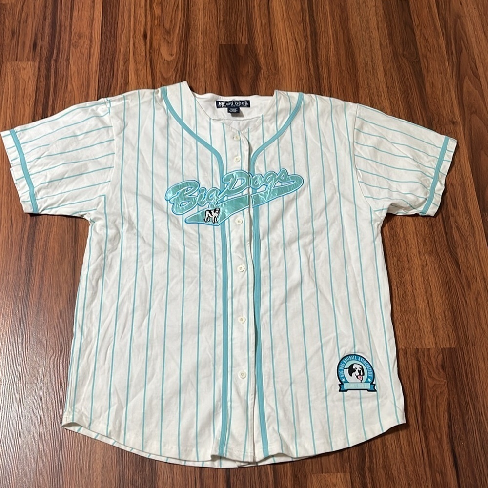 NWT Vintage Big Dogs Baseball Y2K button up jersey size L